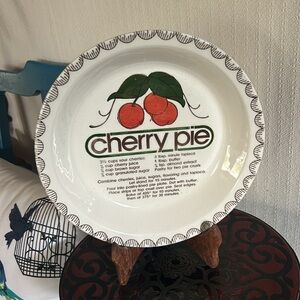 Vintage Cherry Pie Recipe Pie Plate